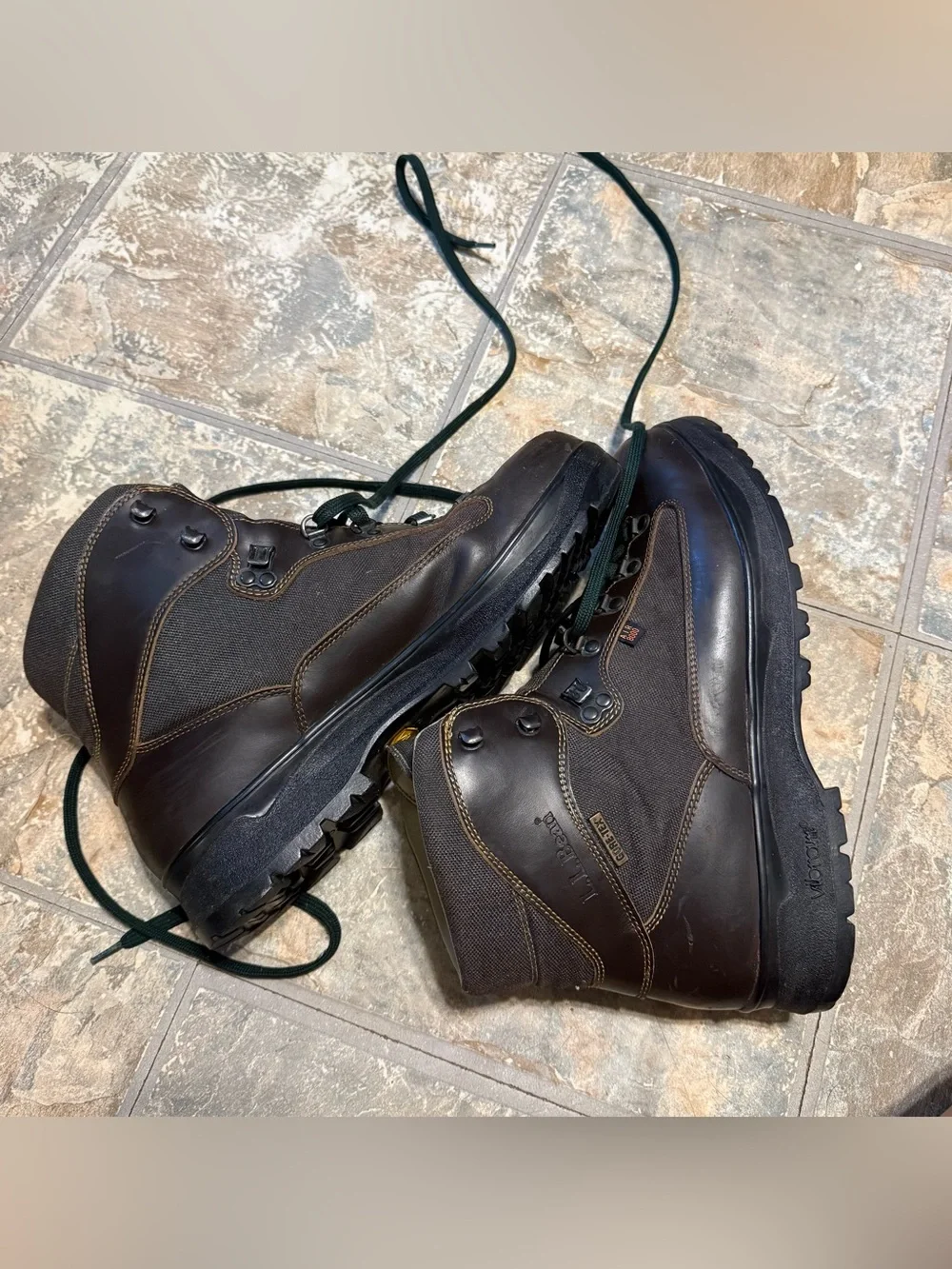 Vintage LL Bean Vibram Boots Cresta GoreTex  Leather Air 8000 Waterproof Mens 11
